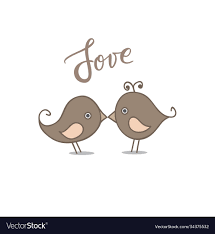 drawing two cute birds in love royalty