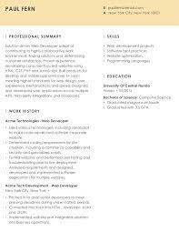 Download our free web dev resume template and sample to get started. Web Developer Resume Examples Jobhero