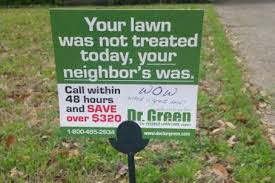 Other lawn businesses start with a few employees handling different lawn maintenance tasks to handle different tasks of lawn maintenance. Reddit Lawn Shame Sign Dr Green Drops Gimmick After Outrage The Washington Post