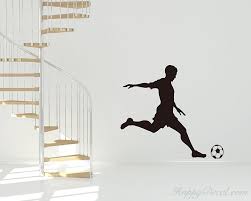 Boy Playing Soccer Silhouette Wall