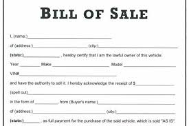 Simple Vehicle Bill Of Sale Sold As Is Under Fontanacountryinn Com