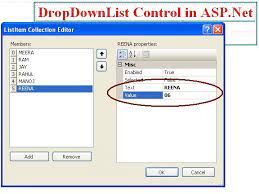 dropdownlist control in asp net c