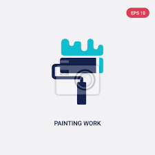 Two Color Painting Work Vector Icon
