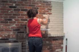how to paint a brick fireplace with
