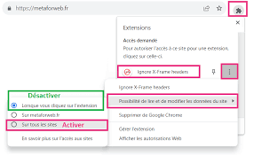 x frame options et outils