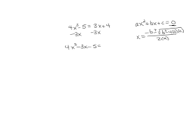 Equation Using The Quadratic Formula