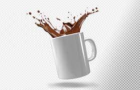 free psd white mug with coffee splash