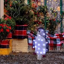seasonal holiday decorations lighted