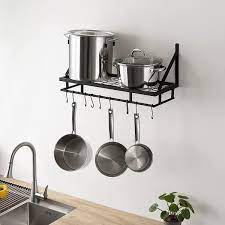 Black Wall Mounted Kitchen Pot Rack