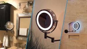 lighted wall mount magnifying mirror