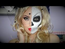 half glam half skull makeup tutorial