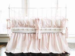 baby pink farmhouse crib bedding set