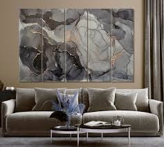 Gray Marble Marble Fluid Art Wall Decor