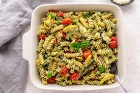 pesto pasta with veggies monica nedeff