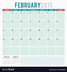 Calendar Planner 2015 Template Week Starts Sunday