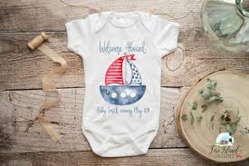 Nautical Baby Announcement Pregnancy Announcement Personalized Baby One Piece Baby Shower Infant Tee Personalized Newborn Announcement
