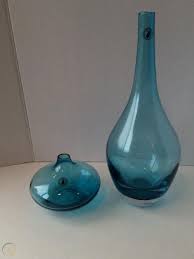 blown glass blue aqua ikea vases set