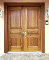 glossy teak wooden entrance double door