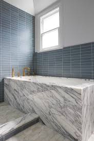 Blue Glass Tile Shower Design Ideas