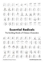 Essential Radicals Simplified Mandarin Poster