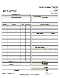 Classic Job Estimate Form Jkl Pinterest Business Estimate