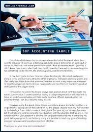 how to write the best sop accounting