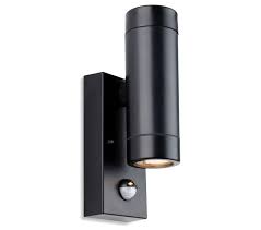 Down Outdoor Wall Light With Pir Black