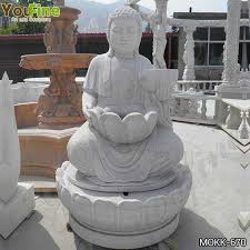 Outdoor White Marble Buddha Fountain