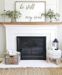 Fireplace With Contrasting Wood Mantel