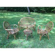 vintage rattan garden furniture 1960s