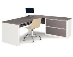 Large l shaped office desks are perfect for any reception area or executive office. Bestar 93862 59 Connexion L Shaped Kit With One Ovesized Pedestal Sale Price 559 00 Cheap Office Furniture Office Desk Designs Modern Corner Desk