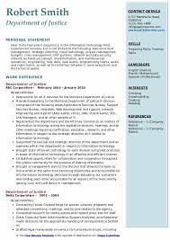 department of justice resume sles