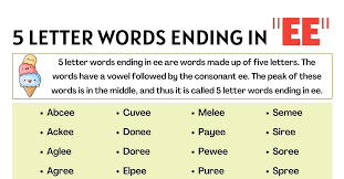 5 letter words ending in ee