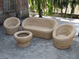 oval cane sofa set