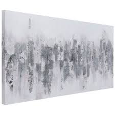 Silver Glitter Abstract Canvas Wall