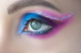 premium photo bright blue eye makeup