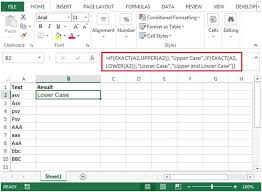 upper case letters in excel