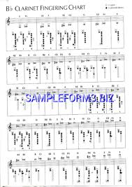 Clarinet Fingering Chart Templates Samples Forms