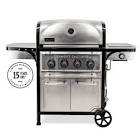 Vanguard XE 4-Burner Premium Stainless Steel Convertible Gas BBQ Grill with Infrared Side-Burner Vermont