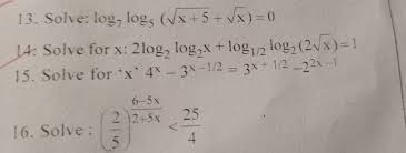 13 Solve Log7 Log5 X 5 X 0 14