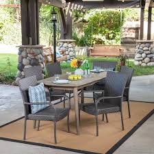 Wood And Plastic Outdoor Dining Set