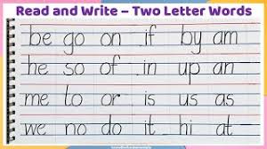 read and write two letter words say