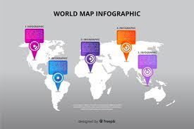 World Map Chart Destination Template Vector Free Download