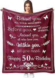 50th birthday gift idea throw blankets