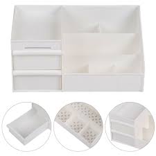 white makeup organiser with 2 drawers