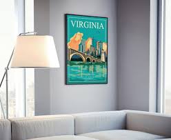 Retro Style Travel Poster Virginia