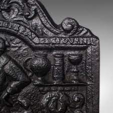 Antique English Cast Iron Relief Fire