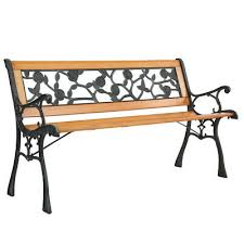 garden park bench cast iron hardwood