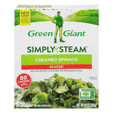 simply steam creamed spinach sauced