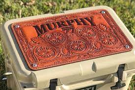 tooled leather yeti lid covers